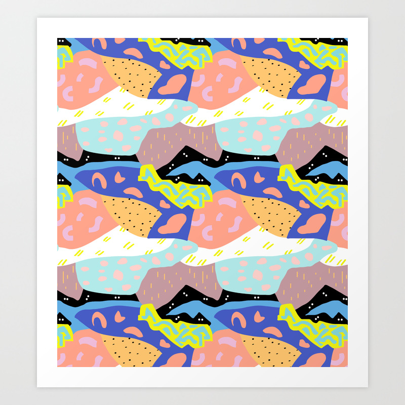 Abstract Postmodern Landscape Art Print By Elliottdesignfactory