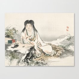Calligraphy of an artist by Kono Bairei Canvas Print