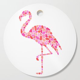 Pink Pointillism Style Flamingo Cutting Board