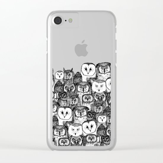 just owls black white Clear iPhone Case