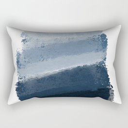 Abstract Brush Strokes in Shades of Blue Rectangular Pillow