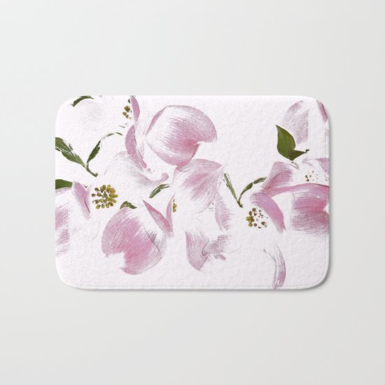 Dogwood Tree Flowers-pink Bath Mat