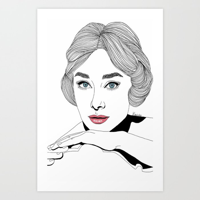 Audrey Hepburn Illustration Art Print