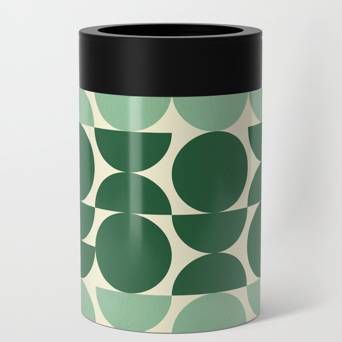 green geometrical pattern Can Cooler