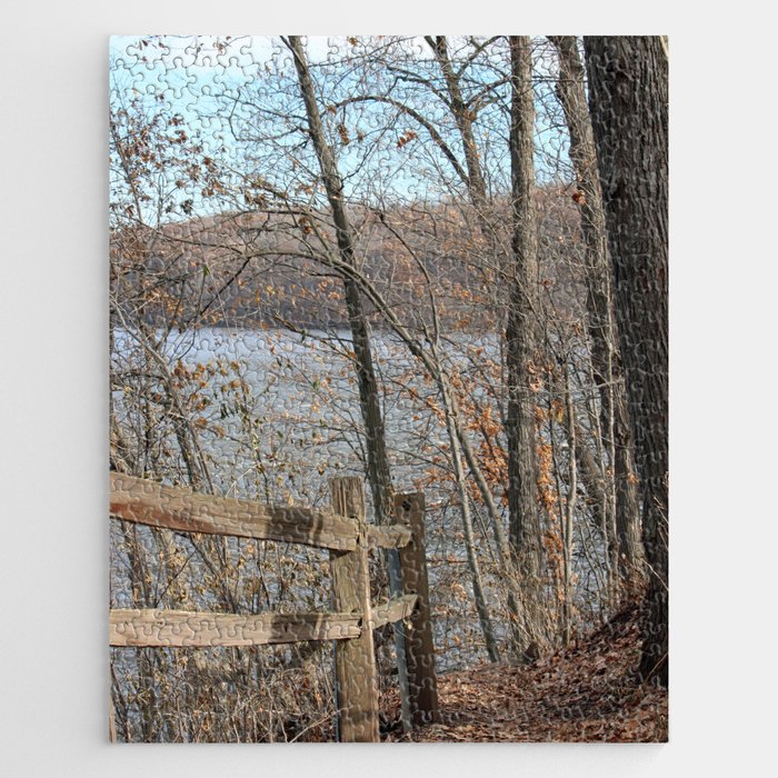 Fence on the path by the Lake Jigsaw Puzzle