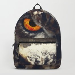 owl look digital painting orcfn Backpack