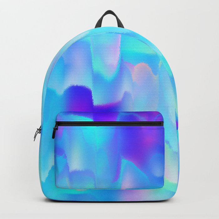 Abstract Waves of Color: Teal, Purple Backpack