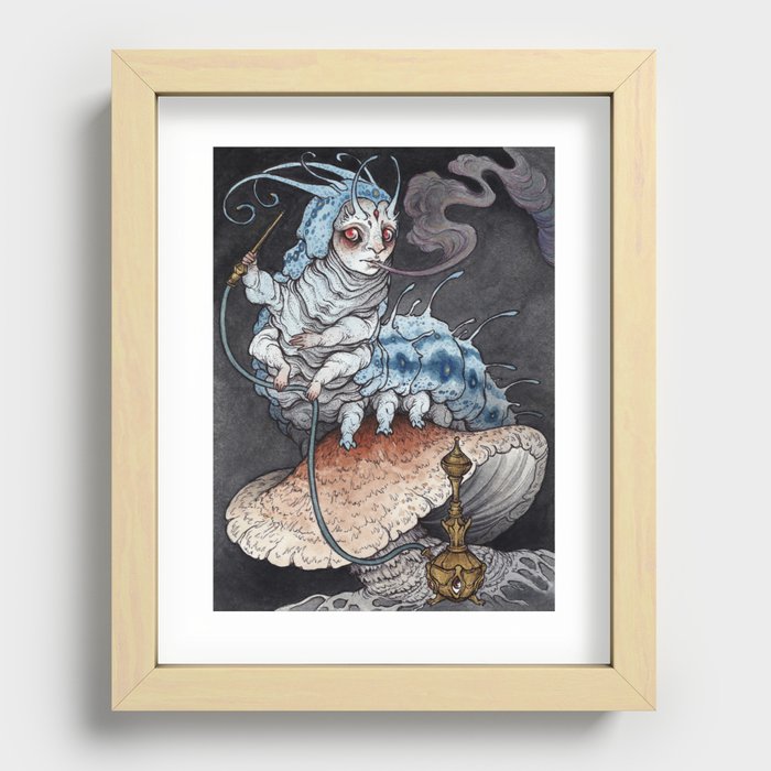 Absolem the Blue Caterpillar art print Recessed Framed Print