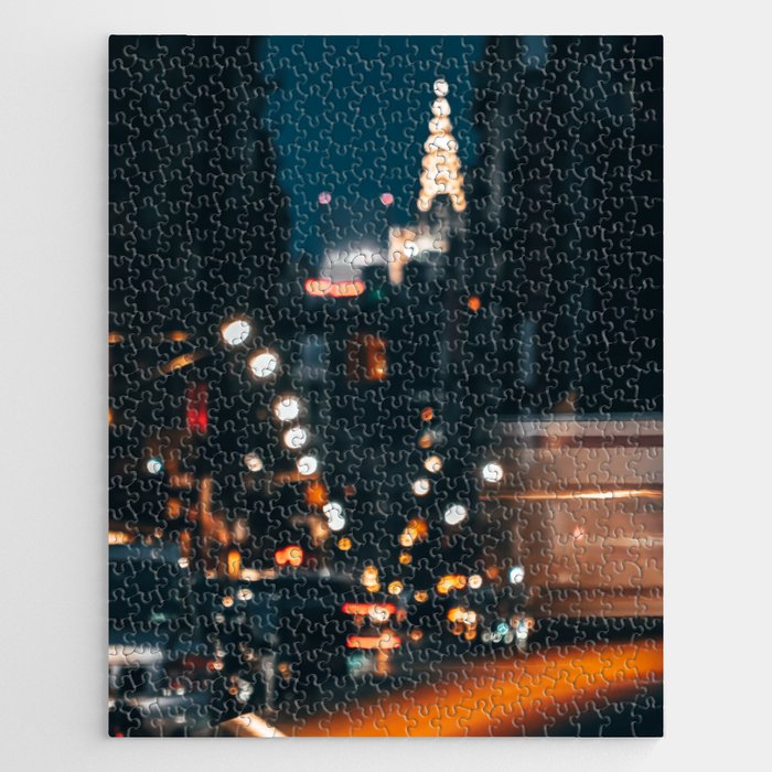 New York City Manhattan skyline at night in SoHo Jigsaw Puzzle