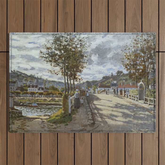 Claude Monet The Bridge at Bouqival 1869 Outdoor Rug