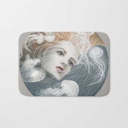 Jelly fish Bath Mat | Nauticalart, Pop Surrealism, Beautifulwoman, Medusa, Marine, Seawoman, Surrealism, Digital, Painting, Jellyfish 