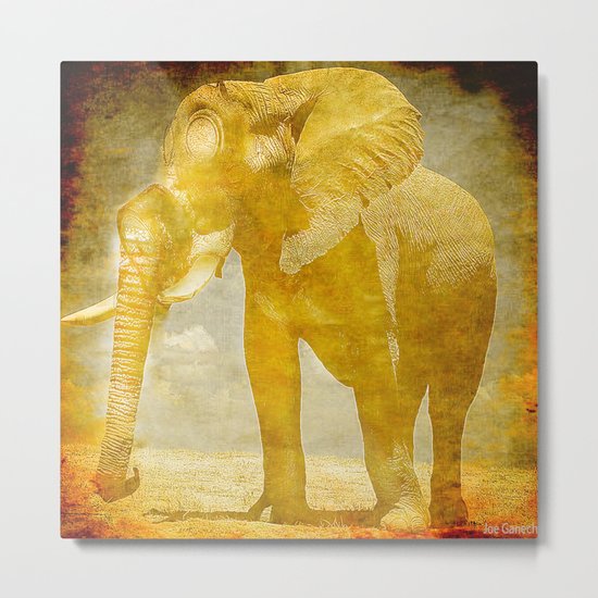 The elephant under a sandstorm Metal Print