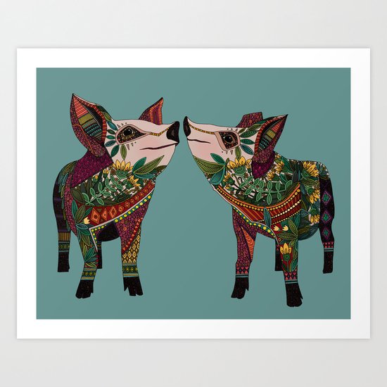 pig love jade Art Print