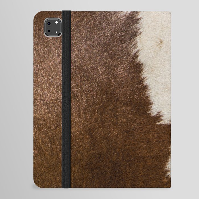 Cowhide, Cow Skin Print Pattern, Modern Cowhide Faux Leather iPad Folio Case