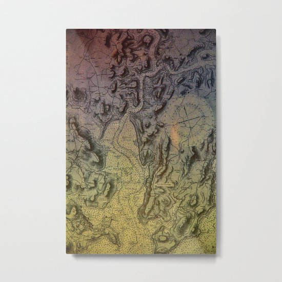 Map of Falmouth Harbour Metal Print