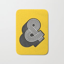Ampersand black and white and yellow 3D typography design minimalist home decor wall decor Bath Mat | Sign, Graphicdesign, Love, Words, Pattern, Illustration, And, Home, Word, Decor 