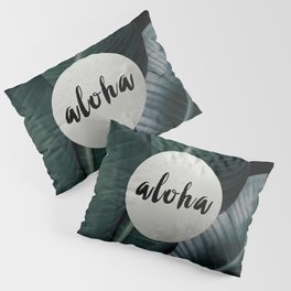 Aloha silver - banana leaf Pillow Sham