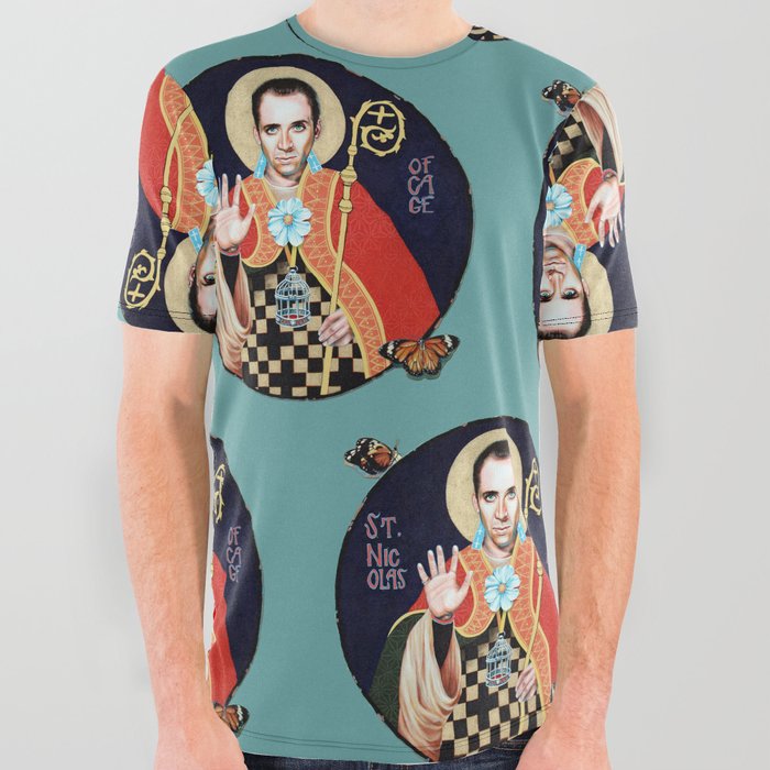 Saint Nicolas of Cage All Over Graphic Tee