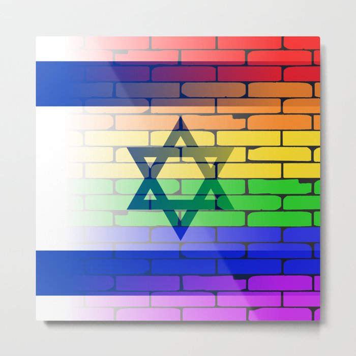 Gay Rainbow Wall Israel Flag Metal Print