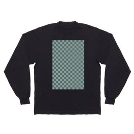 Green and Blue Checkered Long Sleeve T-shirt