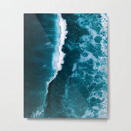 Wild Blue Ocean Wave – Oceanscape Photography Metal Print | Surf, Wild, Ocean, Nature, Minimalism, Sea, Summer, Water, Minimalist, Photo 