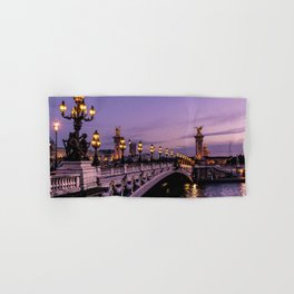 Sunset over Paris Bridge (Color) Hand & Bath Towel