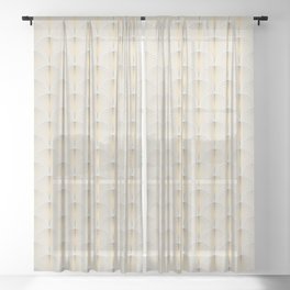 Golden Fan Leaf Art Deco Sheer Curtain