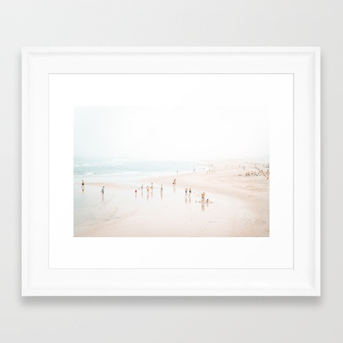 At The Beach (five) - minimal beach series - ocean sea photography by Ingrid Beddoes Framed Art Print