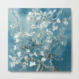 Vincent Van Gogh Almond Blossoms Teal Metal Print