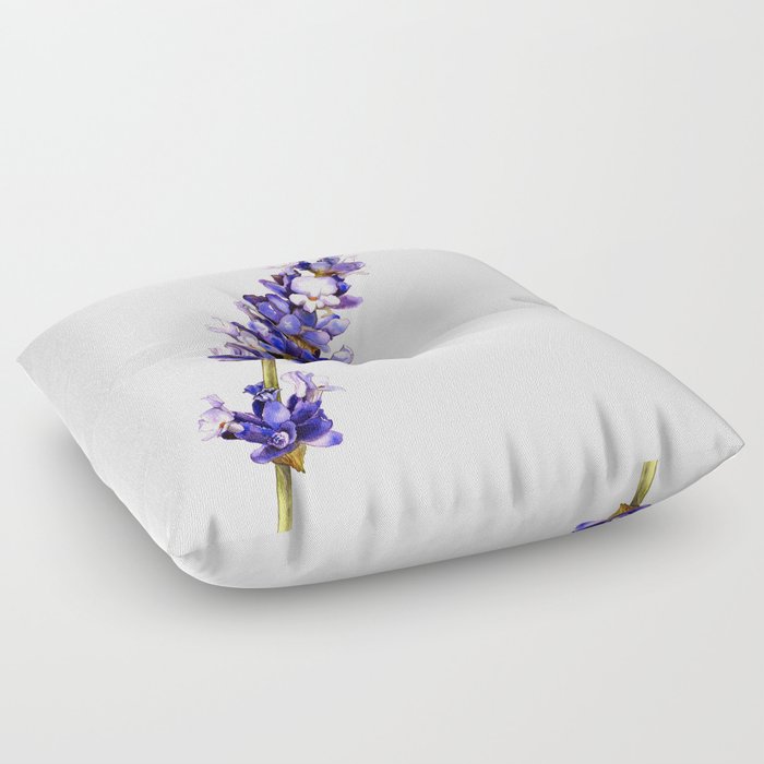 Mediterranean Lavender on White Floor Pillow