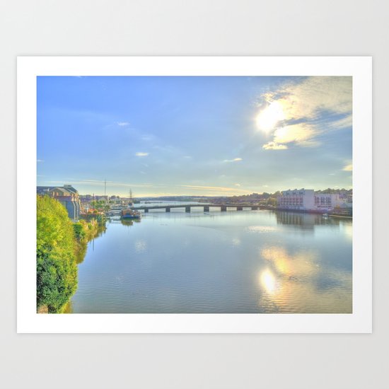 View of New Ross Bridge, Co. Wexford Art Print