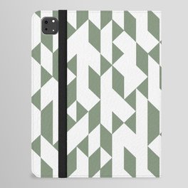 Abstract Geometric Green and White iPad Folio Case