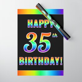 [ Thumbnail: Fun, Colorful, Rainbow Spectrum “HAPPY 35th BIRTHDAY!” Wrapping Paper ]