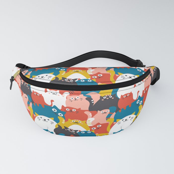 Silly Cats Crowd Pattern Fanny Pack