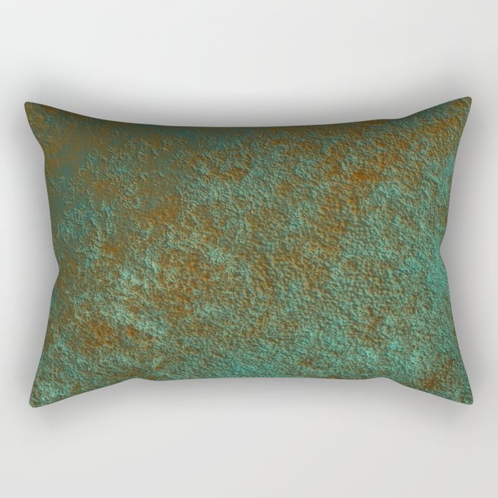 Green Patina Copper rustic decor Rectangular Pillow