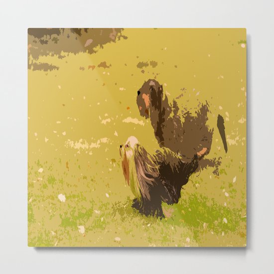 Dog's Running Race Metal Print