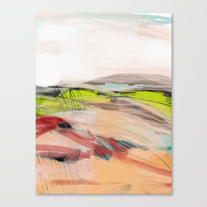 landscape in pastel abstract Canvas Print
