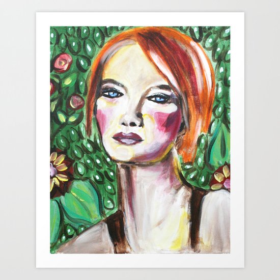 VanGogh Girl Art Print