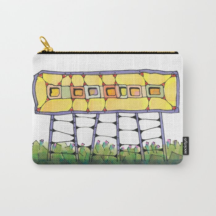 Funky yellow architectural design 51 Carry-All Pouch