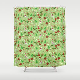 Christmas Pups Shower Curtain