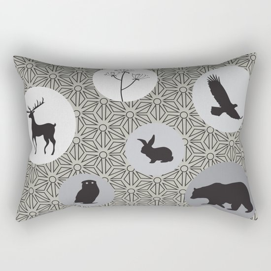 Animals Of The Woods Rectangular Pillow
