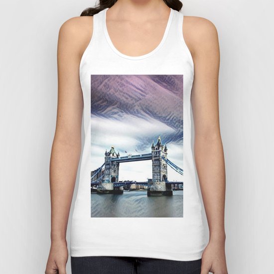 The Glorious London Bridge (Sunset & River) Unisex Tank Top