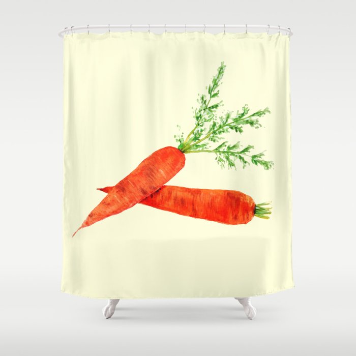 orange carrot watercolor painting Shower Curtain