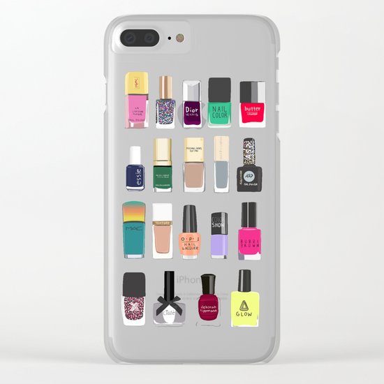 My nail polish collection art print Clear iPhone Case