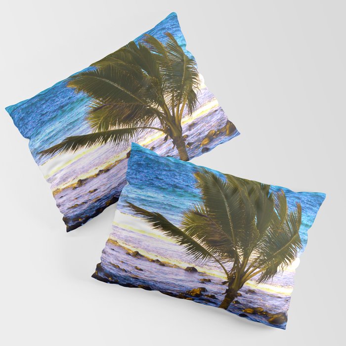 Lone Palm Tree In Paradise Pillow Sham