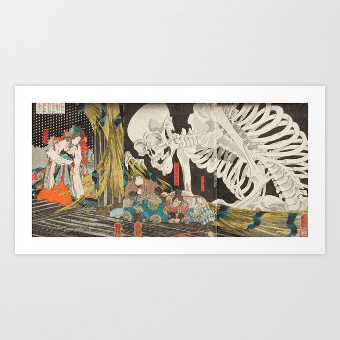 Takiyasha the Witch and the Skeleton Spectre, Utagawa Kuniyoshi, 1844 Art Print