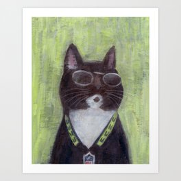 Cat in Shades Art Print