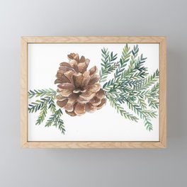Pinecones and Pine Branch Framed Mini Art Print
