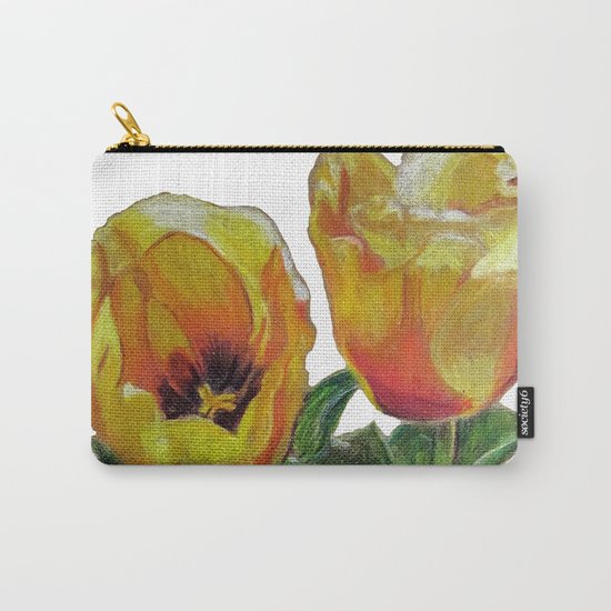 Bright Yellow Tulips Flower Drawing Carry-All Pouch