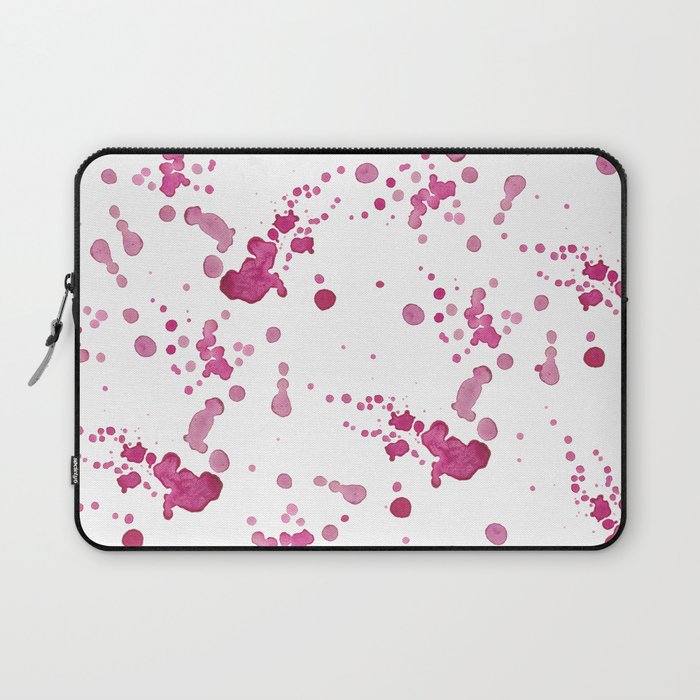 Pink White Watercolor Gradient Splatters Laptop Sleeve